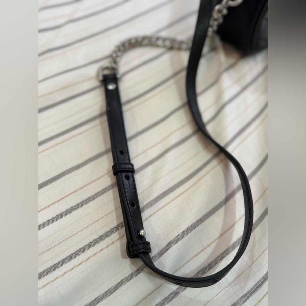 Black Quilted Leather Crossbody Bag - Picture 9 of 10